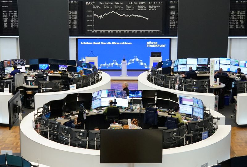 European shares edge up as Middle East truce lifts&nbsp;sentiment