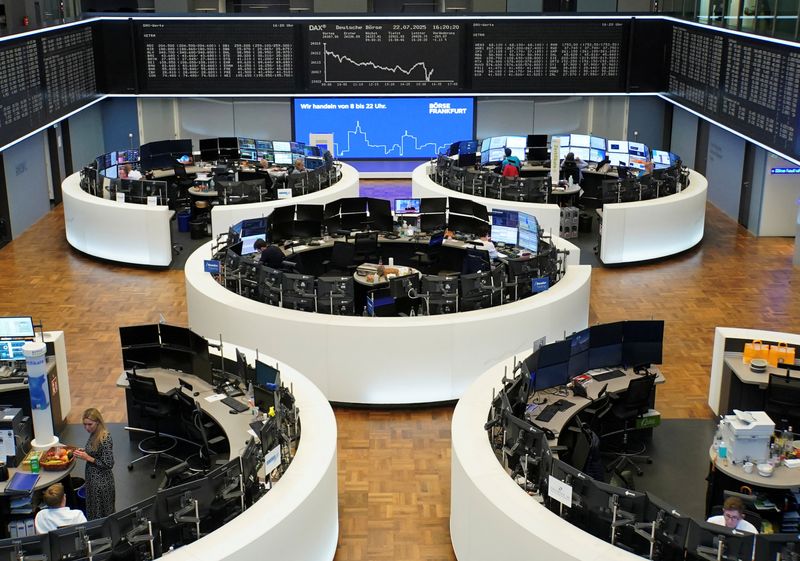 European shares slip as auto stocks weigh, investors eye US-EU trade&nbsp;talks